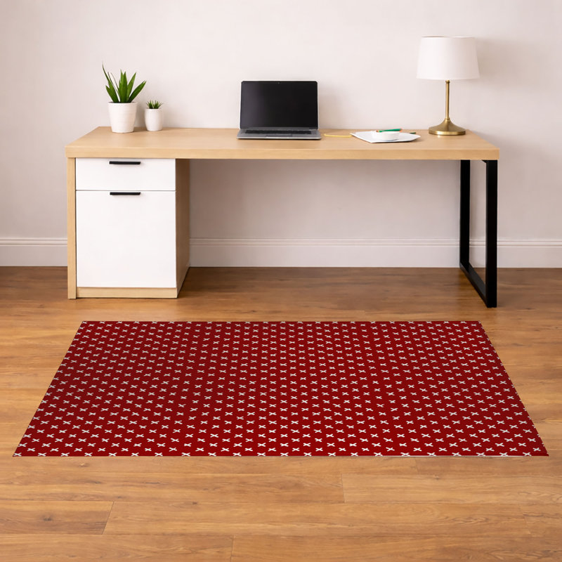 Tapis de bureau léger Criss Cross, L 36 po x P 24 po, Rouge canneberge