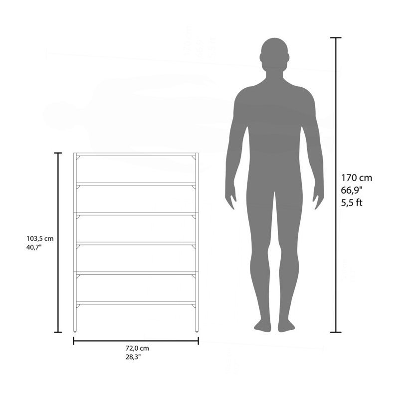 Étagère à chaussures Houston de conception élégante pour chambre à coucher et couloir, wengé