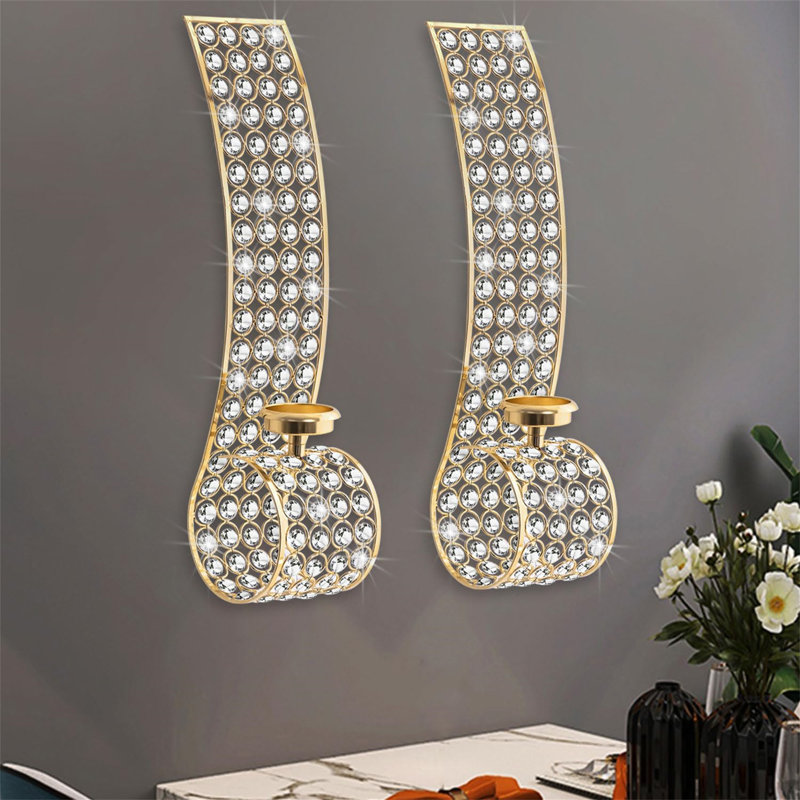 2 Piece Wall Wall Sconce Set, Gold