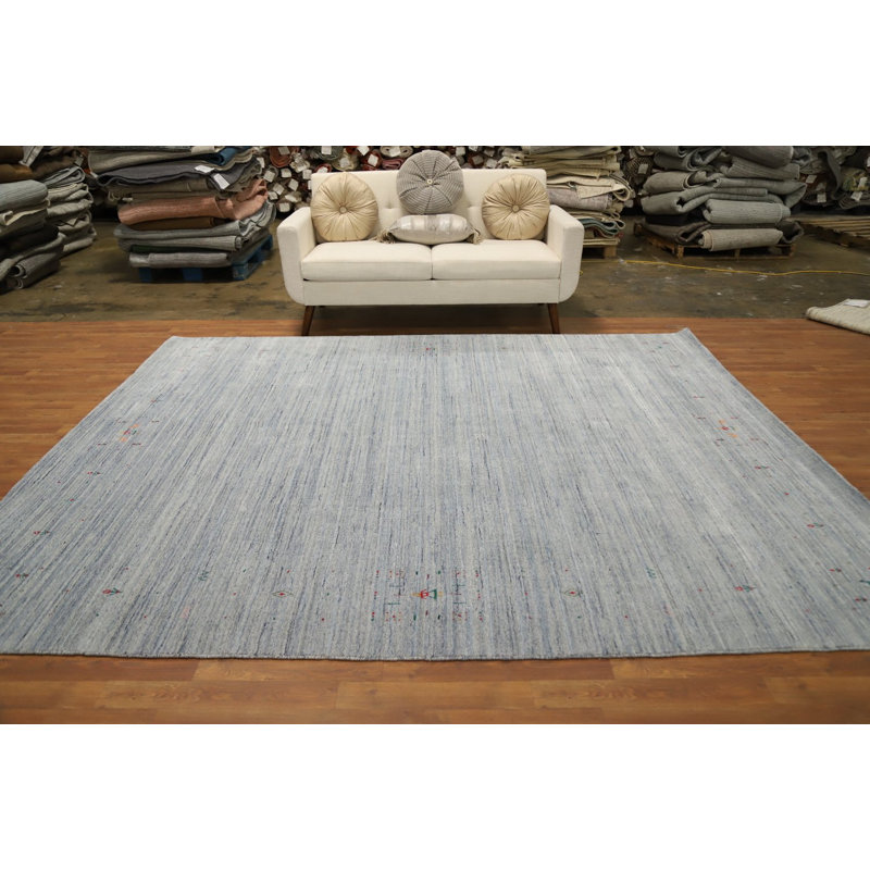 Tapis élégant de style Gabbeh 8 x 10 avec détails multicolores subtils