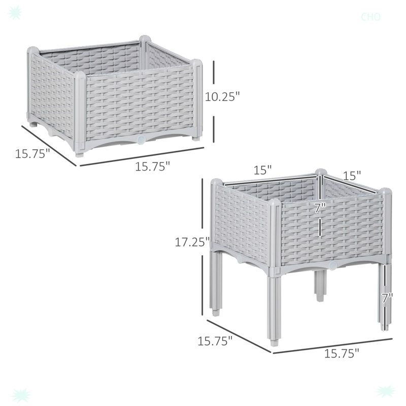 Pennsville Planter Box, Gray