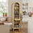 2 Pcs 71" Tall Arched Bookcase With Adjustable Shelf-1250881293