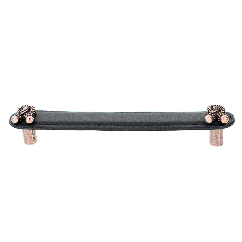Equestre Bar / Handle Pull, 6", Antique Copper/Black