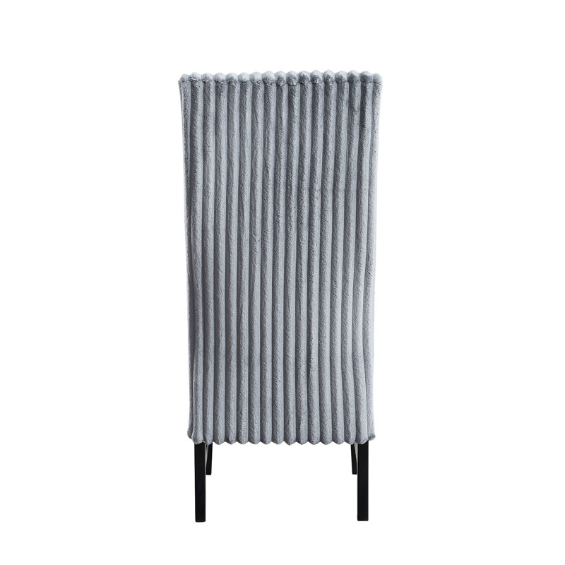 2 chaises d'appoint en velours côtelé noir et gris - siège de 18 po x 18 po, hauteur de siège de 19 po, mousse de fabrication capacité de 220 lb par chaise, dimensions de 18 po, rembourrage doux