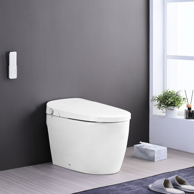 Ceramic Smart Toilet With Night , Off Flush, Heated Seat. 15.84In Wide, 23.62In Package Height Seat, Swing Wash. Ceramic, Width, 91.26Lb Weight, Silent Slow Down