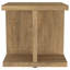 Table de bout en bois de manguier de style cubique avec rangement ouvert, parfaite pour les intérieurs modernes et rustiques.