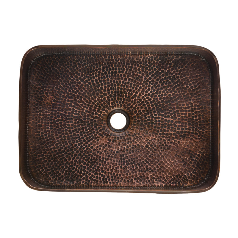 19" Rectangle Tub Hand Forged Old World Copper Vessel Sink