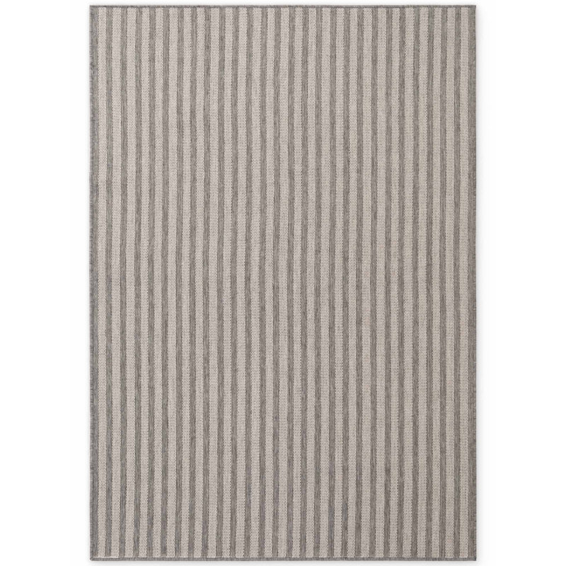 Dequavion Striped Indoor / Outdoor Area Rug, Grey, Rectangle 120 x 170 cm