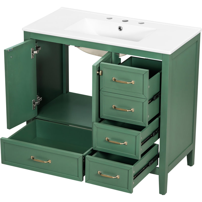 Single Bathroom Vanity with Ceramic Top