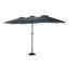Grand parasol d'extérieur double face 14,8 pi avec manivelle (bleu marine) (sans base)-2000432906