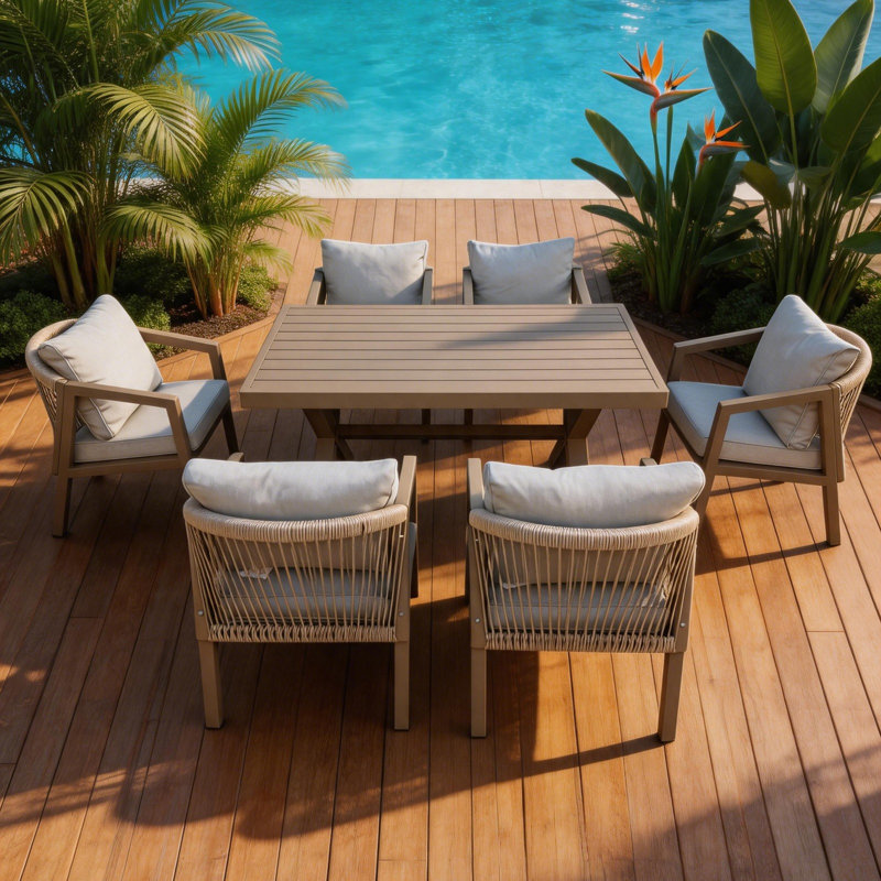 Patio Dining Set, Dining Table and 6 Seat