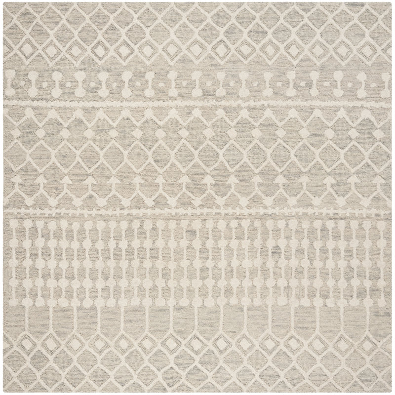 Joslyne Tufted Wool Performance Geometric Rug, Square 6'
