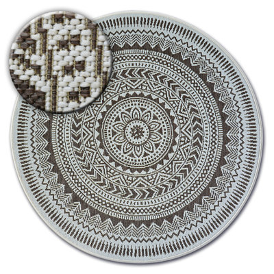 Iarrobino Round 120 cm x 120 cm Moroccan Indoor / Outdoor Area Rug