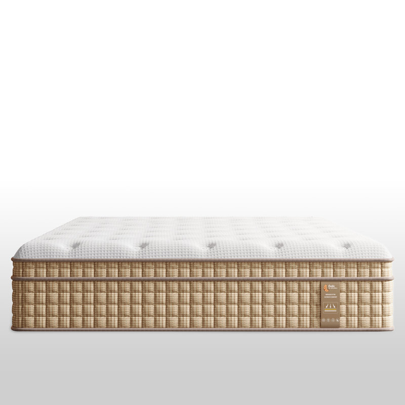 14 Inch Hybrid Medium Mattress With Euro Top, Gel Memory Foam, Motion Isolation, Individually Wrapped Pocket Coils, Queen