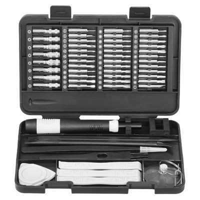 591 Precision Screwdriver Tool For Complex Electronic And Computer Repair - Magnetic Bit, Magnetizer, Tweezers, Cleaning Brush, Suction Cup, Compact Storage 59 With Magnetizer/Demagnetizer, Long