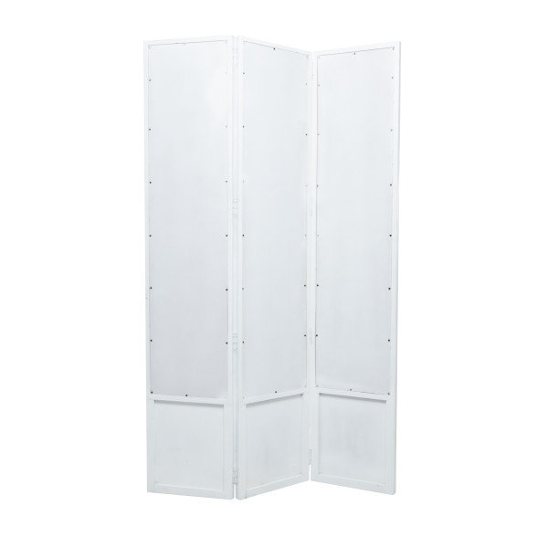 Paravent en pin French Country, Blanc
