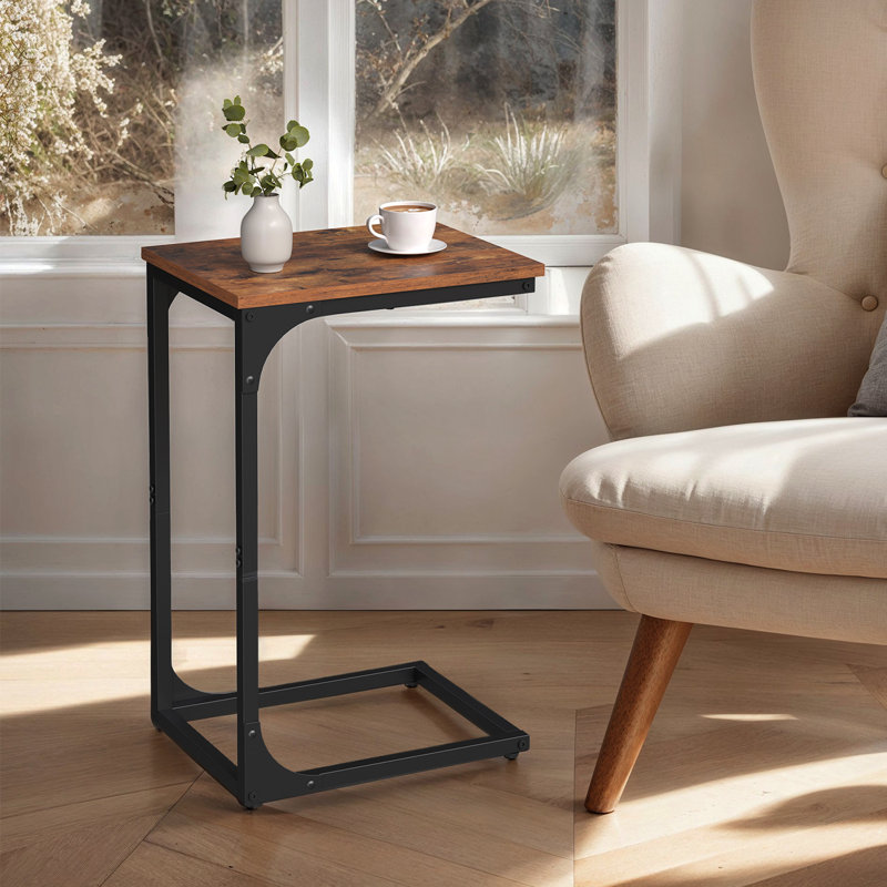 Angenette Trestle End Table, Black, Rustic Brown
