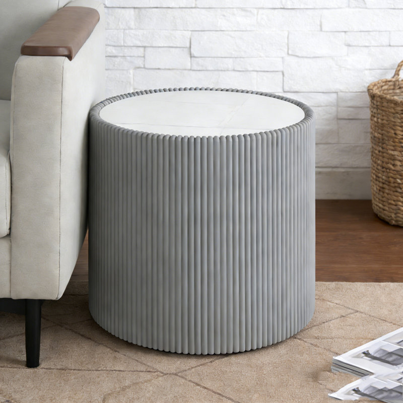 Table d'appoint, Gris, blanc et or