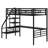 Metal Loft Bed Frame With Desk, No Box Spring Needed,Twin ,Black