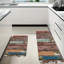 Multicolore, ensemble de 2 tapis de cuisine rustiques à imprimé bois vieilli pour la cuisine et la ferme