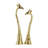 Aluminum Metal Giraffe Decorative Gold Sculpture Set