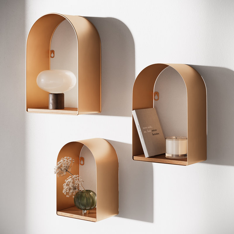 Aurelia Arch Metal Modern Wall Shelf Set