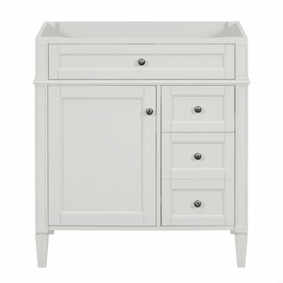 30'' Bathroom Vanity Without Top Sink, Bathroom Storage Cabinet With 2 Drawers And A Tip-Out Drawer