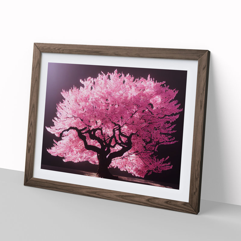 Showstopping Cherry Blossom Tree - Framed Print, 46cm H x 64cm W x 2cm D, Walnut