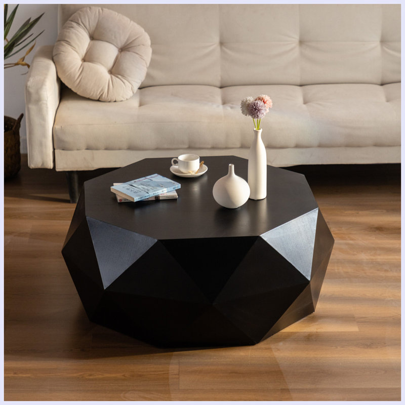 Table basse 38 po, Noir, Noir, H 16,33 po x L 38,18 po x l 31,49 po