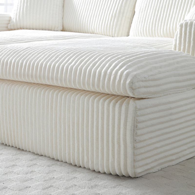 Méridienne rembourrée surdimensionnée Vannest, Blanc