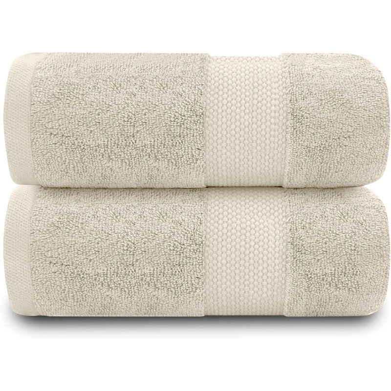 Miami 2 Piece Bath Sheet Same-Size Bale, Cream, Bath Sheet - 2 Pack