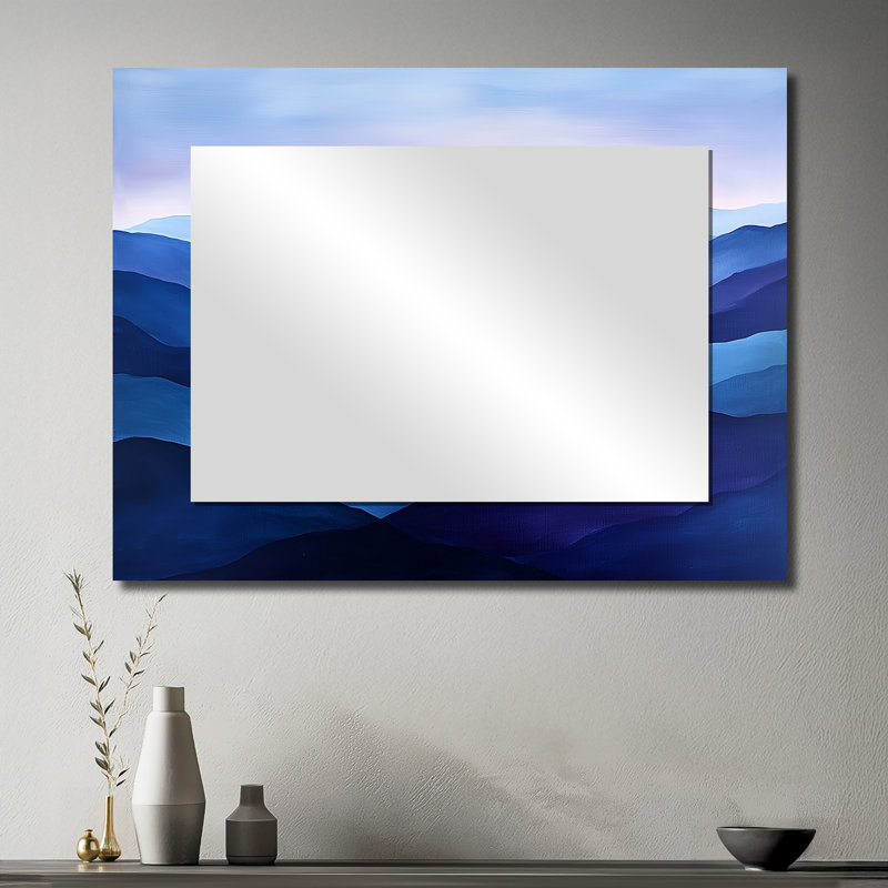 Lavande, montagne, crêtes au crépuscule II - paysage mural miroir d'art mural - imprimé sur métal, 30" x 40"