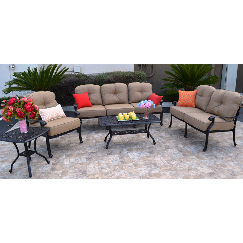 Allene 6 - Person Patio Conversation Set with Cushions