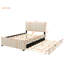 Lit tapissier beige avec lit gigogne simple - et plateforme pleine grandeur fiable en tissu réfléchissant dissipant la chaleur-711624380-711624383