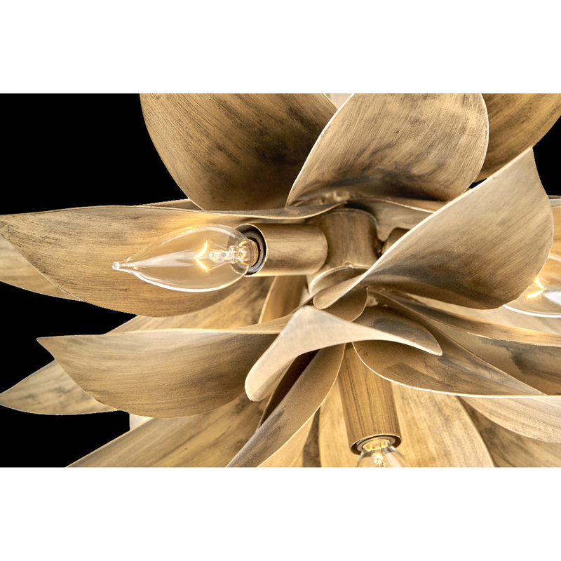 Luminaire suspendu convertible 4 lumières Fredrick Ramond Agave - Or bruni