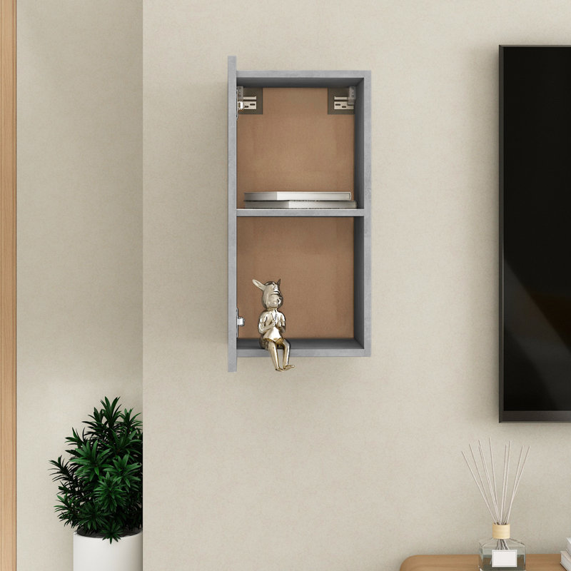 60cm H Media Cabinet, Concrete Grey