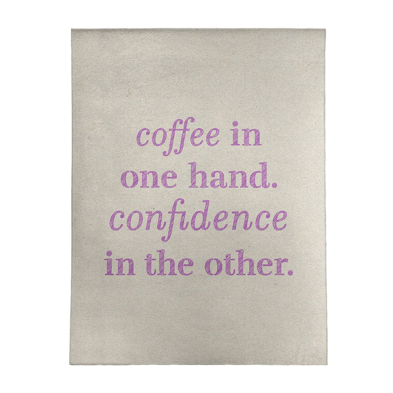 Tapis en poly-chenille à café manuscrit & quote, Rectangle 5 pi x 7 pi