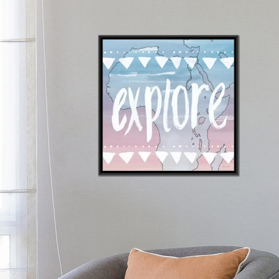 «World Traveller Series: Explore», art textuel sur toile