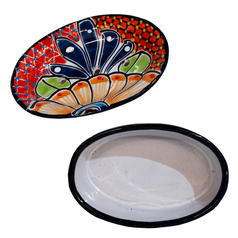 Porte-savon ovale en 2 pièces (couvercle et base) 