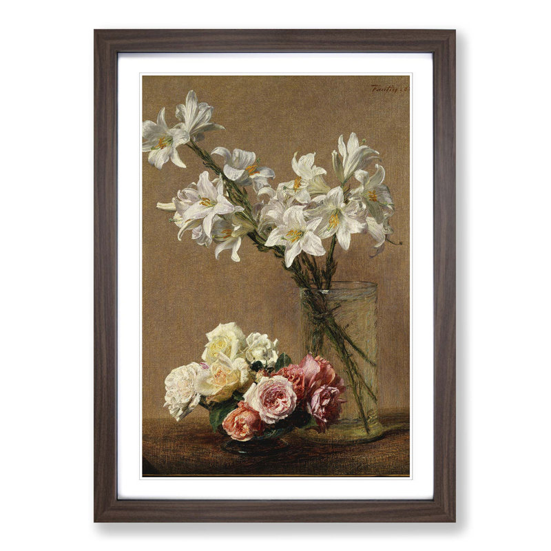 Flowers by Henri Fantin-Latour - Framed Print, Walnut