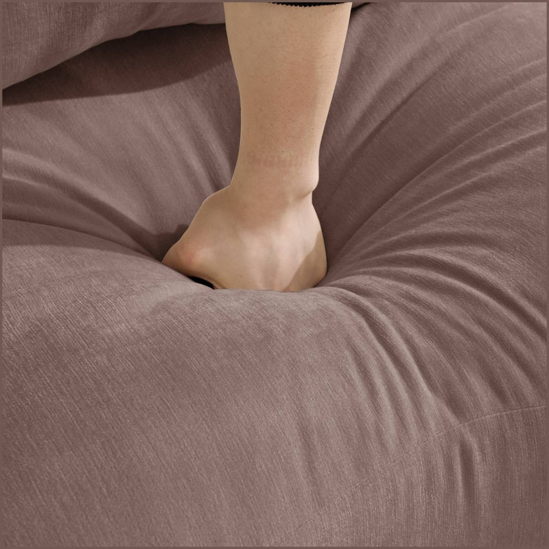 Canapé modulaire ergonomique rembourré en chenille, H 34,6 po x l 101,1 po x P 34,2 po, Rose Dust