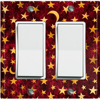 Plaque murale d'interrupteur à bascule rouge Night Star Moon