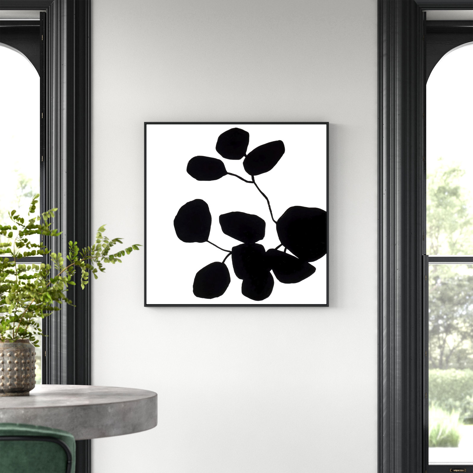 Modern Botanical 5 by Lee Lessem, Black Framed Paper, 16" H x 16" W x 1.25" D