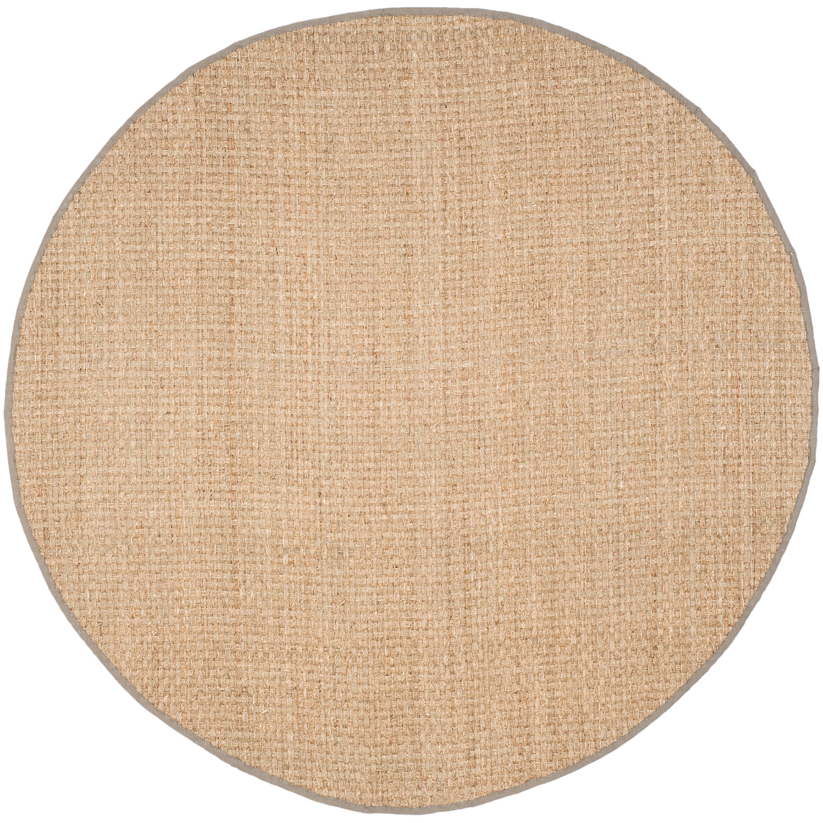 Lasone Natural Gray Seagrass Rug, Round 8'