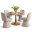 Ensemble de table de salle à manger pour 4 personnes avec table ronde et 4 chaises pivotantes rembourrées en tissu-133587511