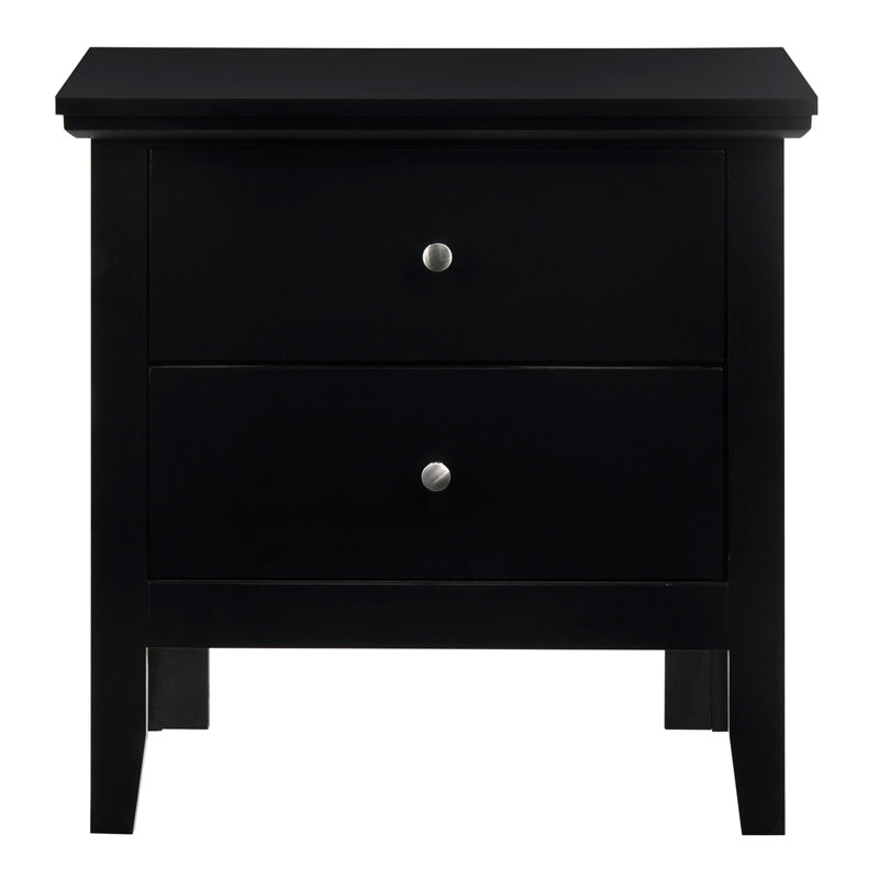 Table de chevet transitionnelle élégante, Noir