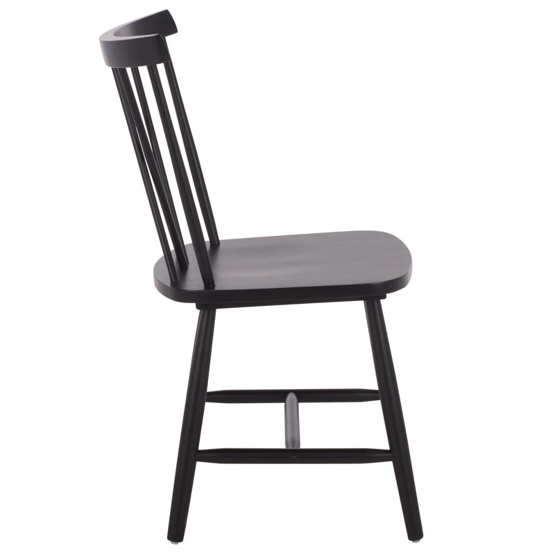 Jordyn Solid Wood Side Chair, Matte Black