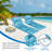 3 Pieces Beach Lounge Chair Mat Set 2 Adjustable Lounge Chairs With Table Stripe