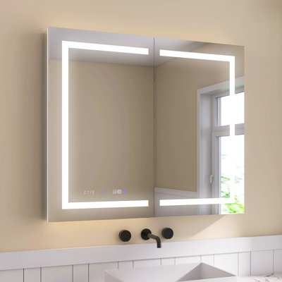 Armoire à pharmacie de 42 po x 36 po avec miroir DEL pour salle de bain