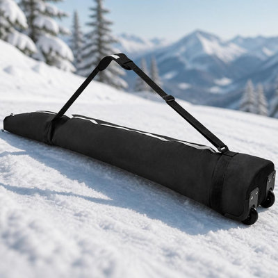 Sac de rangement à roulettes pour planche à neige, grande capacité, en tissu Oxford 600D, longueur ajustable de 160 à 200 cm, sac de voyage imperméable et résistant aux déchirures pour les activités de ski en extérieur.